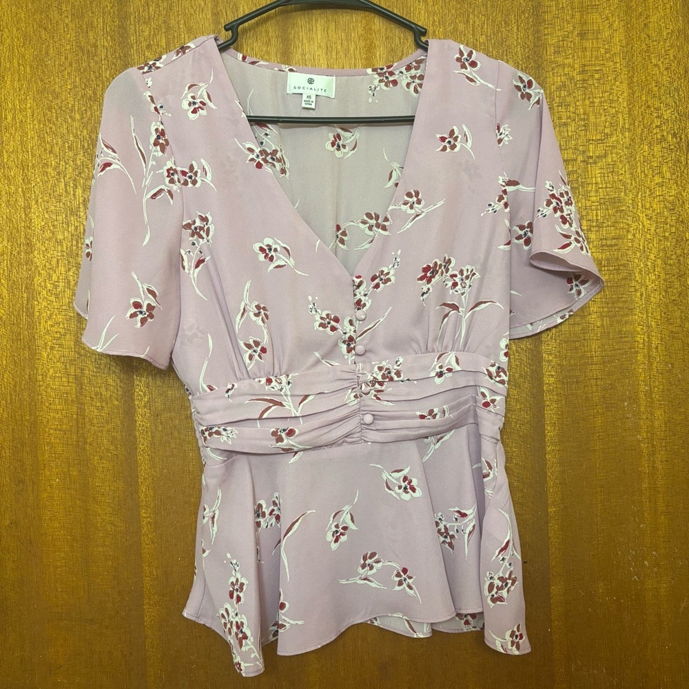 Socialite peplum v-neck blouse / Size XS